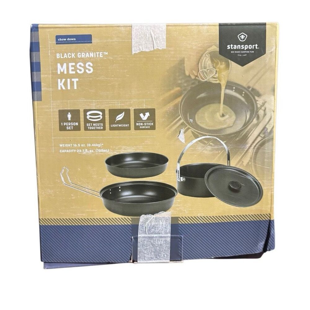 Stansport Black Granite Mess Kit *New-Open Box*